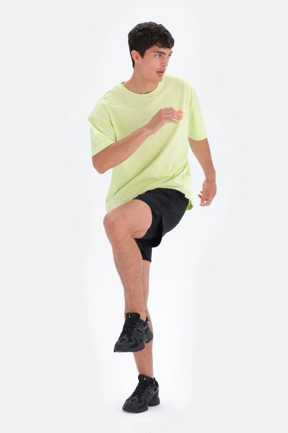 Açık Yeşil Dagi Active Dağ Baskılı T-Shirt