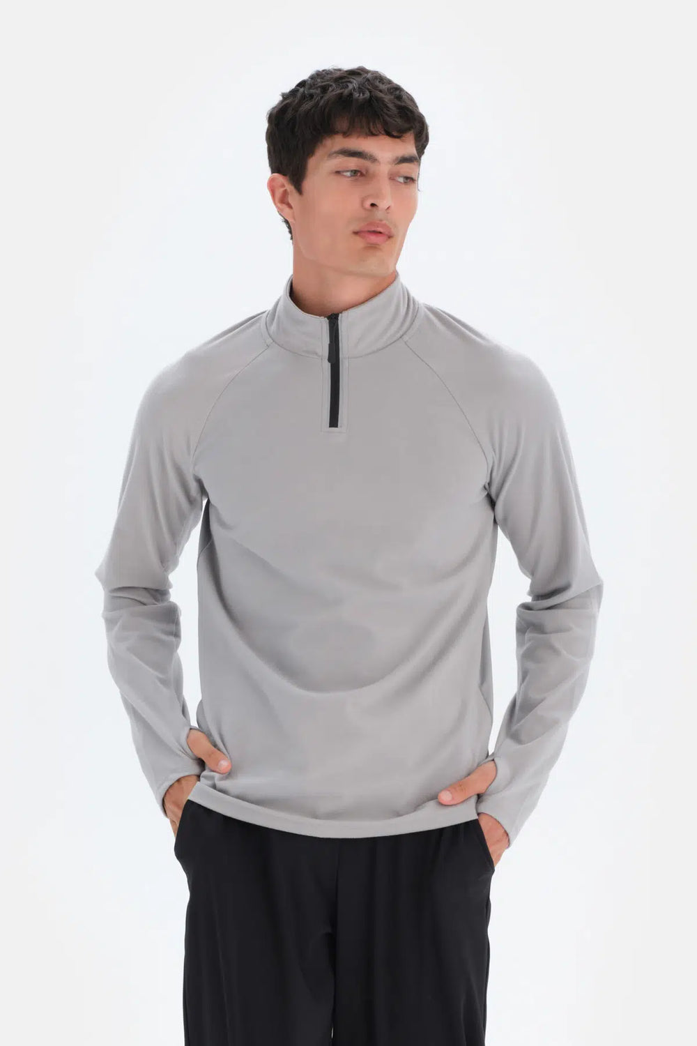Açık Gri Dagi Active Fermuar Yaka Sweatshirt