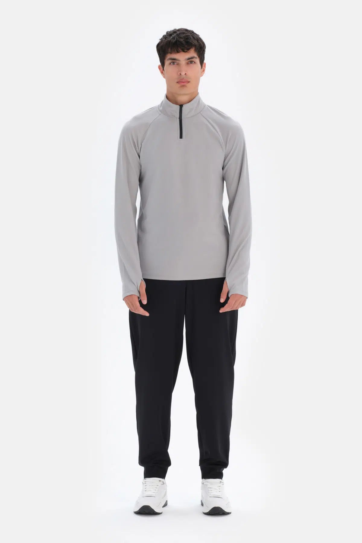Açık Gri Dagi Active Fermuar Yaka Sweatshirt