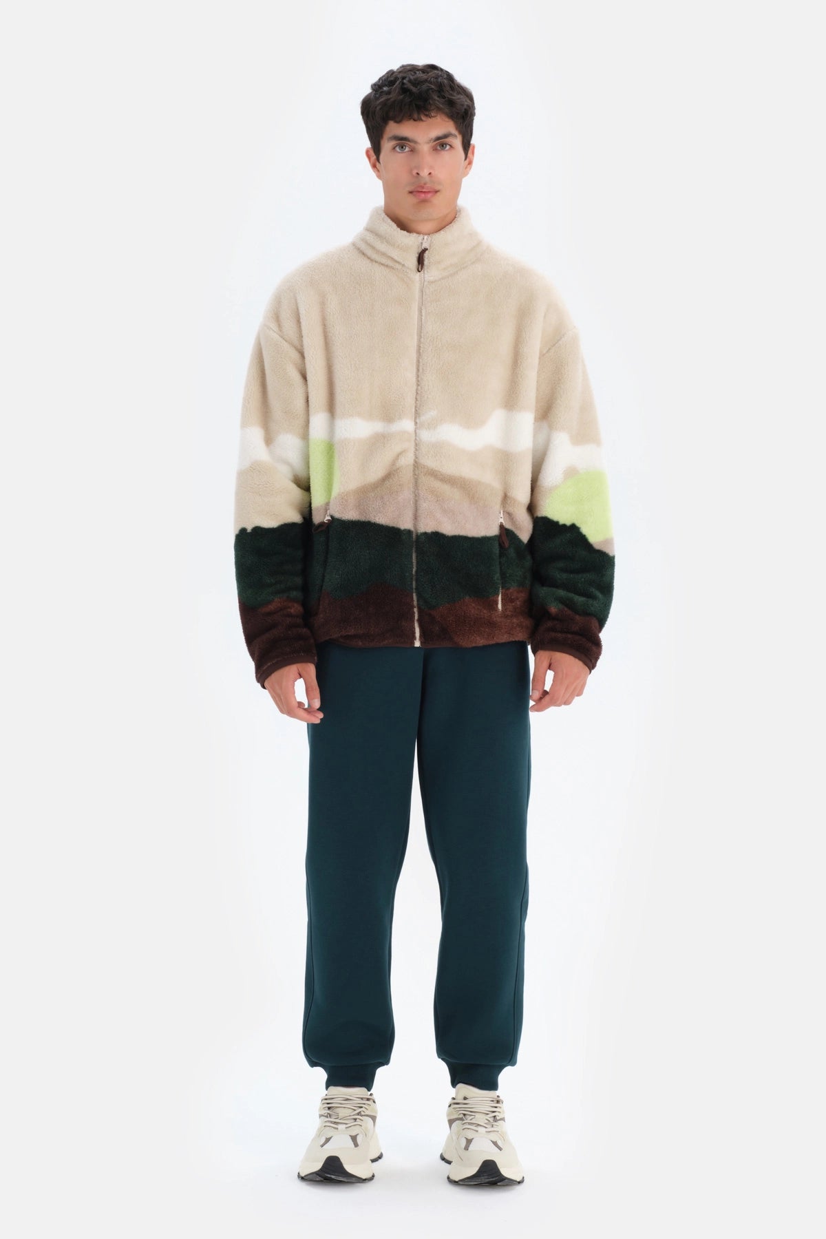 Multicolor Dagi Active Dağ Baskılı Polar Sweatshirt