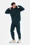 Koyu Yeşil Dagi Active Koyu Kapüşonlu Kol Garnili Sweatshirt