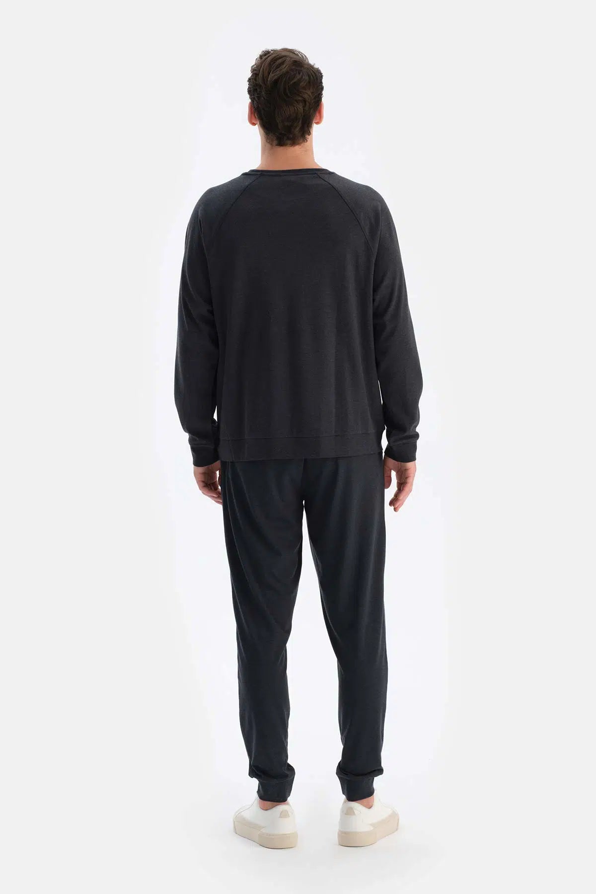 Füme Ribana Detaylı Bisiklet Yaka Everfresh Sweatshirt