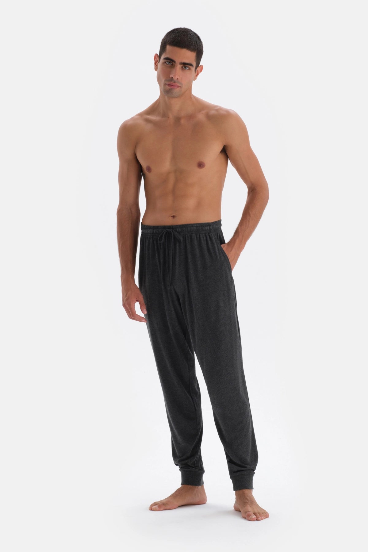 Antrasit Melanj Jogger Paça Örme Pijama Altı