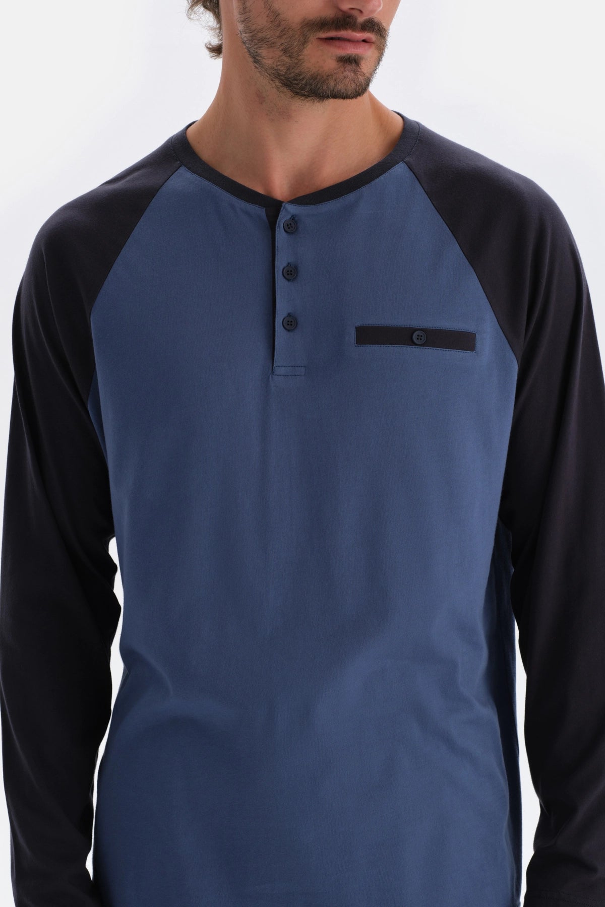 Indigo Yarım Patlı Reglan Kol Penye Modal Pijama Takımı