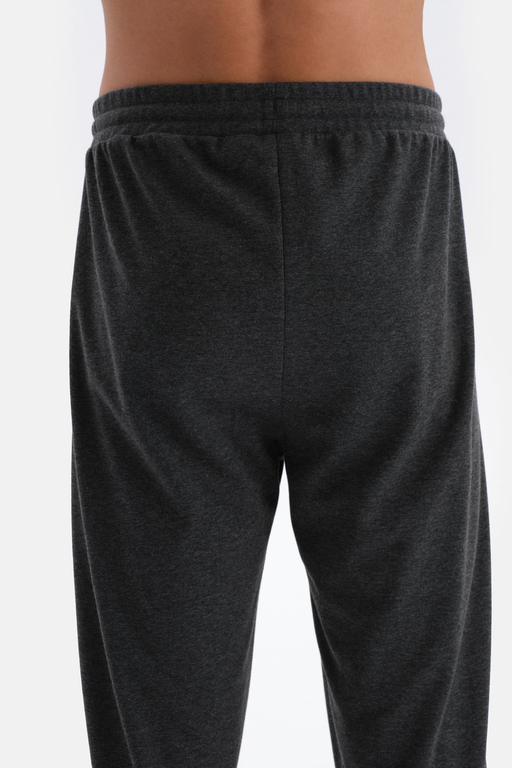 Antrasit Melanj Bisiklet Yaka Uzun Kollu Örme Pijama Takımı