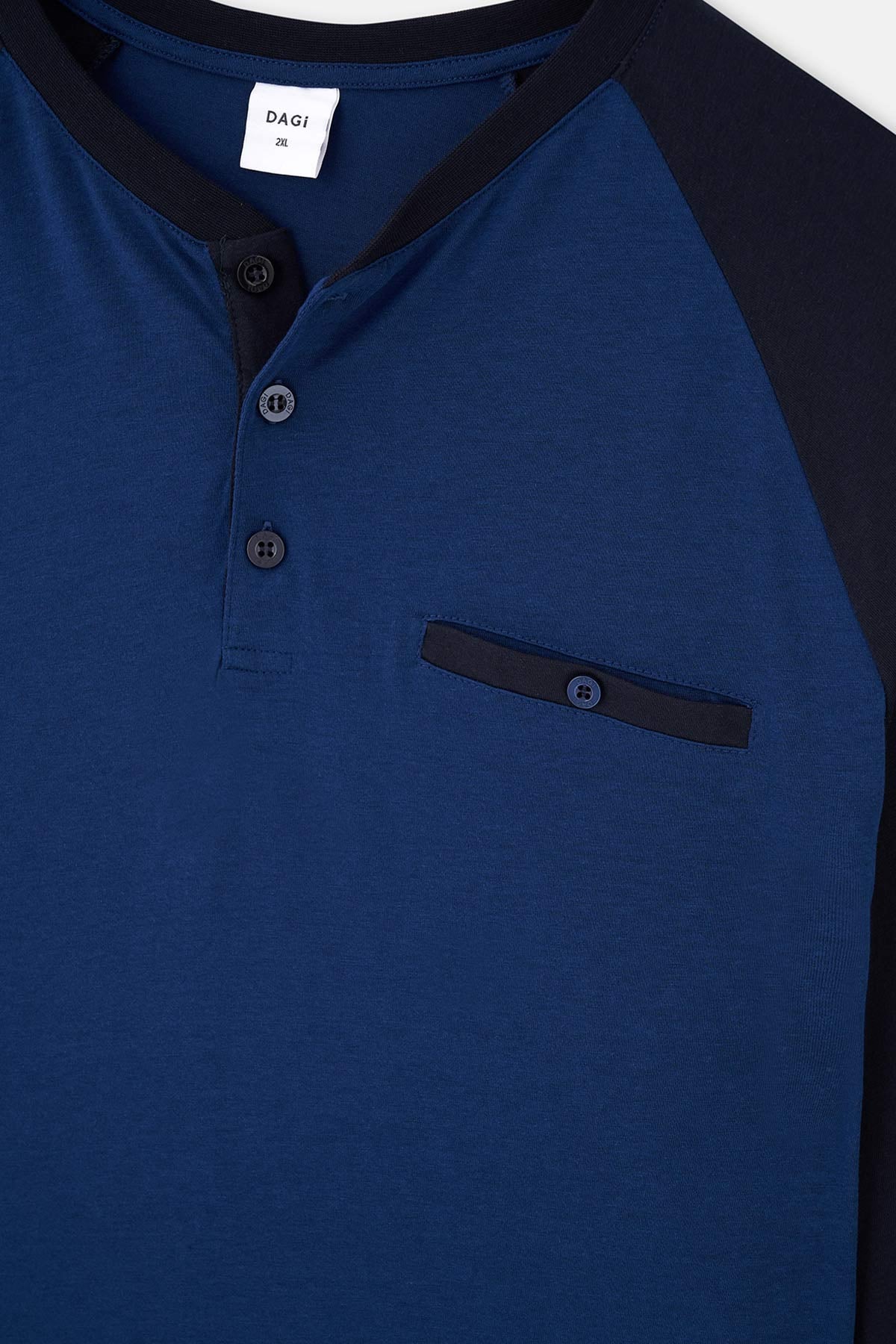 Indigo Yarım Patlı Reglan Kol Pijama Takımı