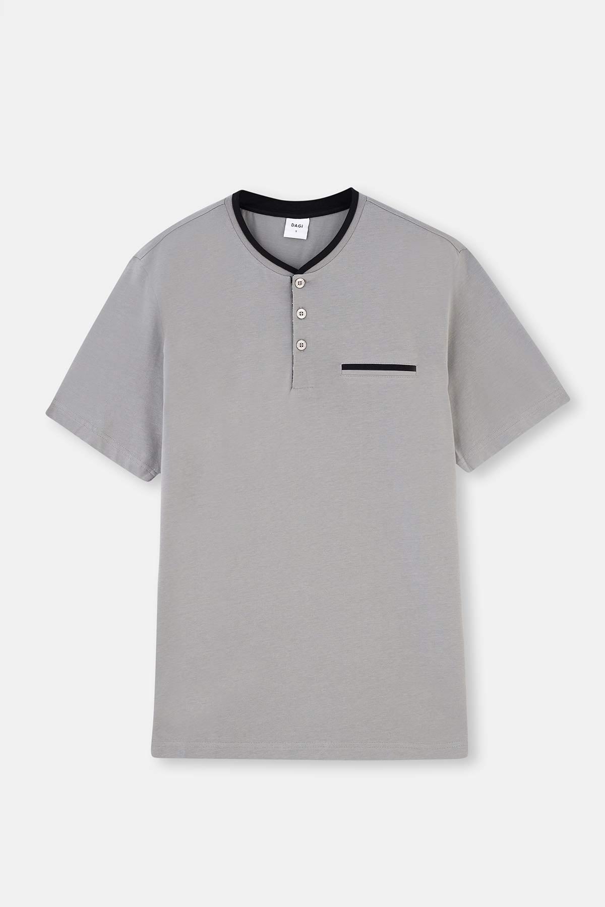Gri Kısa Kollu Üçlü Groom Pijama Set