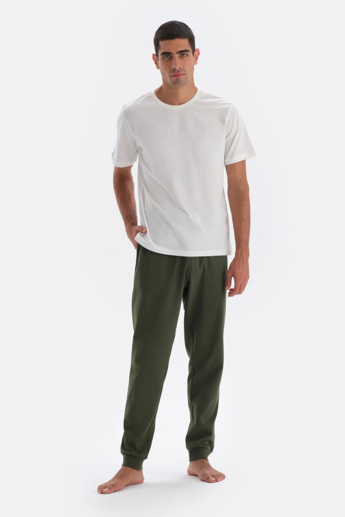 Yeşil Jogger Paça Pamuklu Pijama Altı