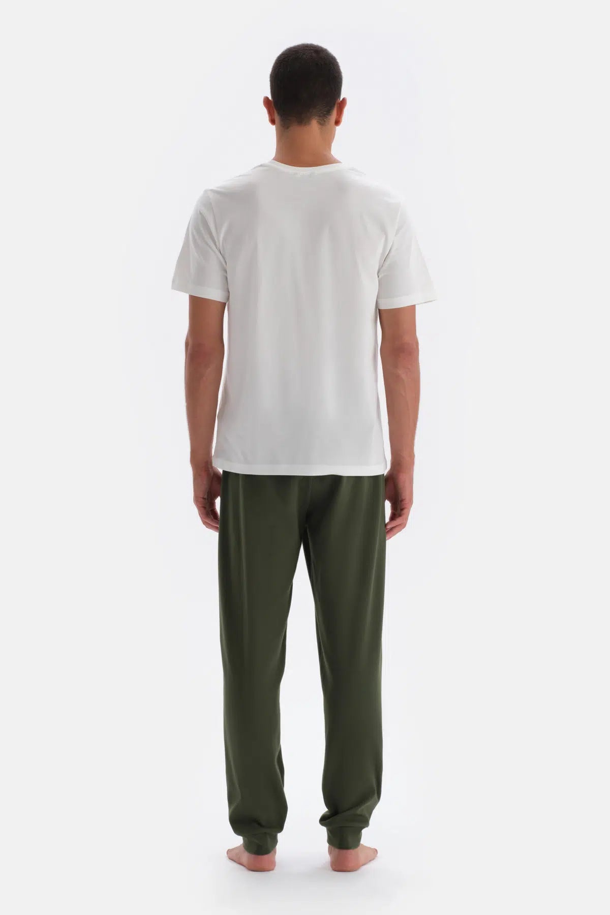 Yeşil Jogger Paça Pamuklu Pijama Altı
