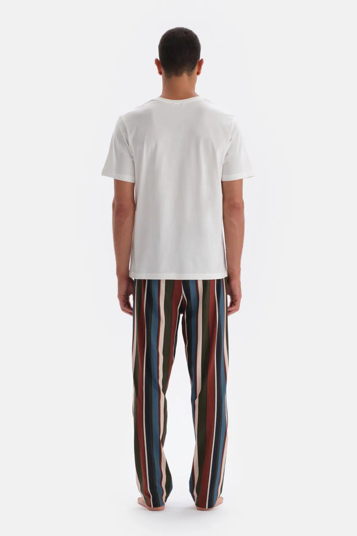 Multicolor Çizgili Örme Pantolon Pijama Altı