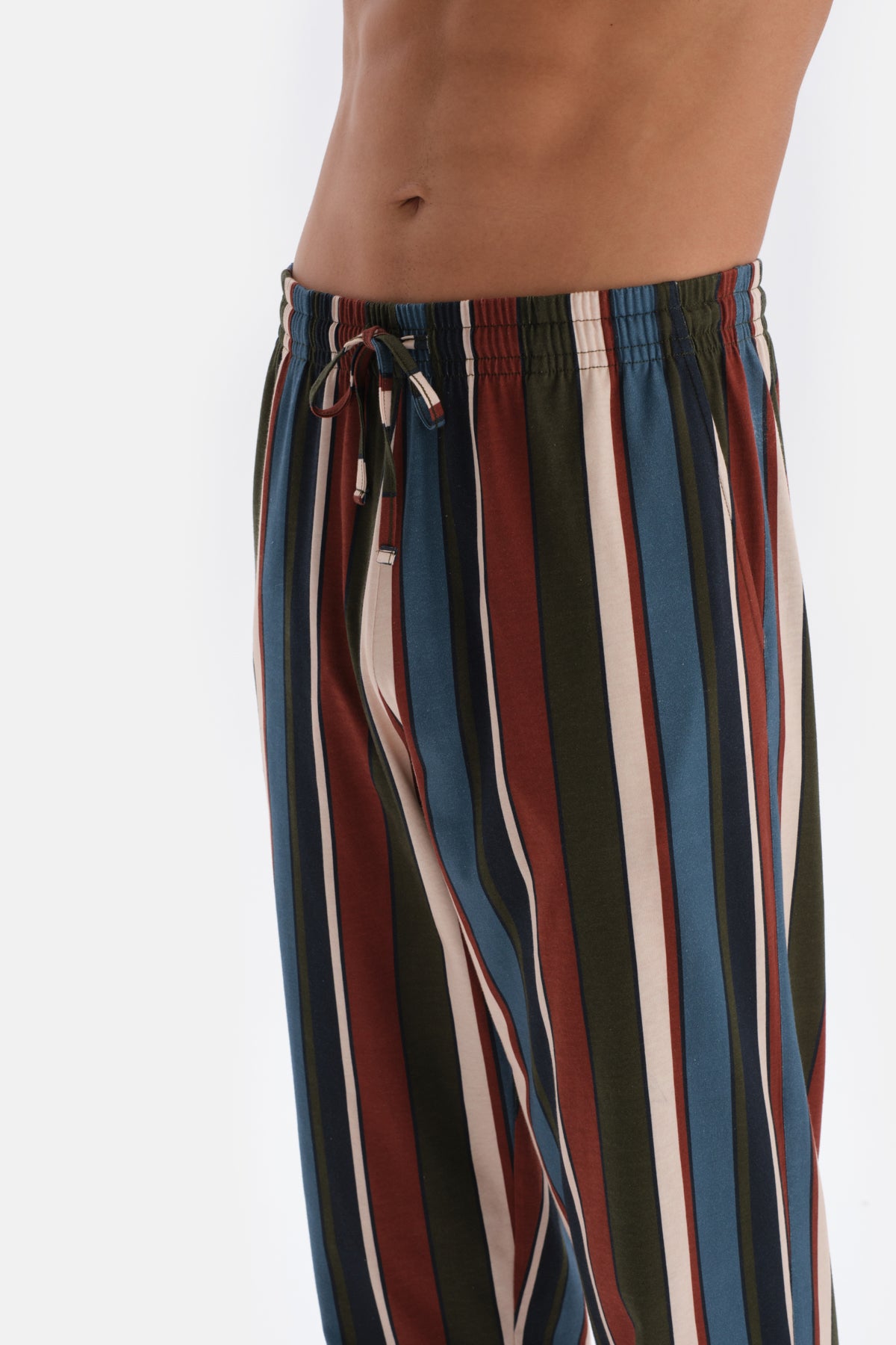 Multicolor Çizgili Örme Pantolon Pijama Altı