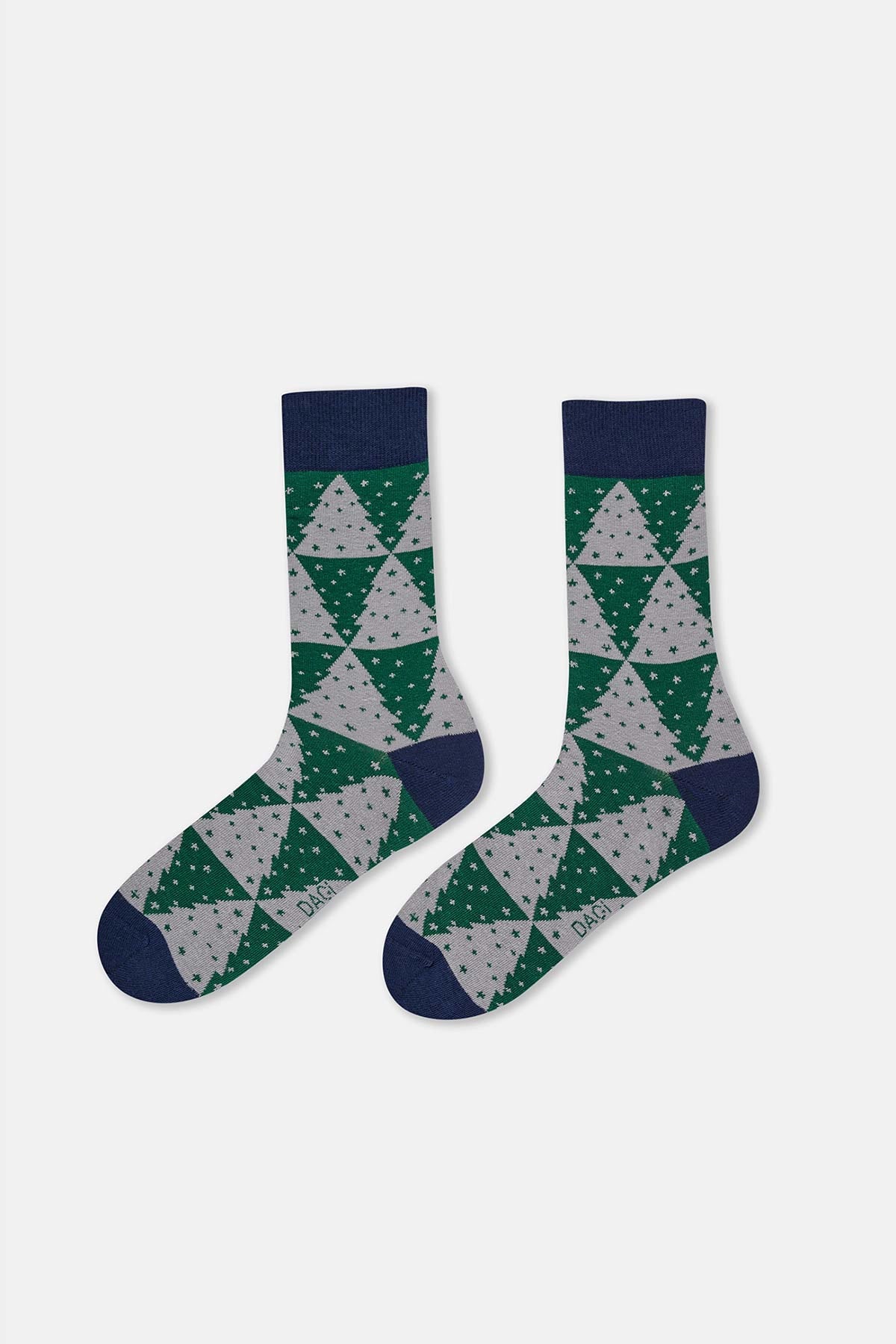 Multicolor Erkek 2'Li Ağaç Desenli Yılbaşı Çorabı