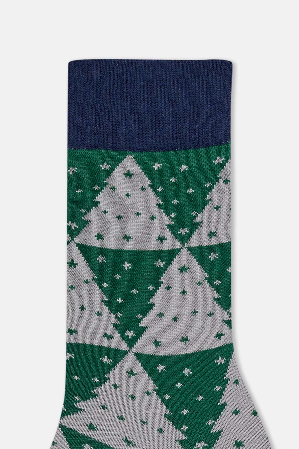 Multicolor Erkek 2'Li Ağaç Desenli Yılbaşı Çorabı