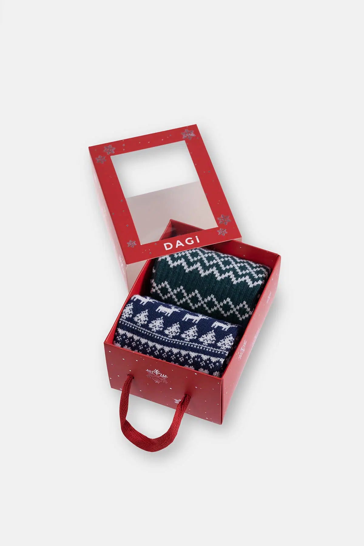 Multicolor Erkek 2'Li Geyik Desenli Yılbaşı Çorabı