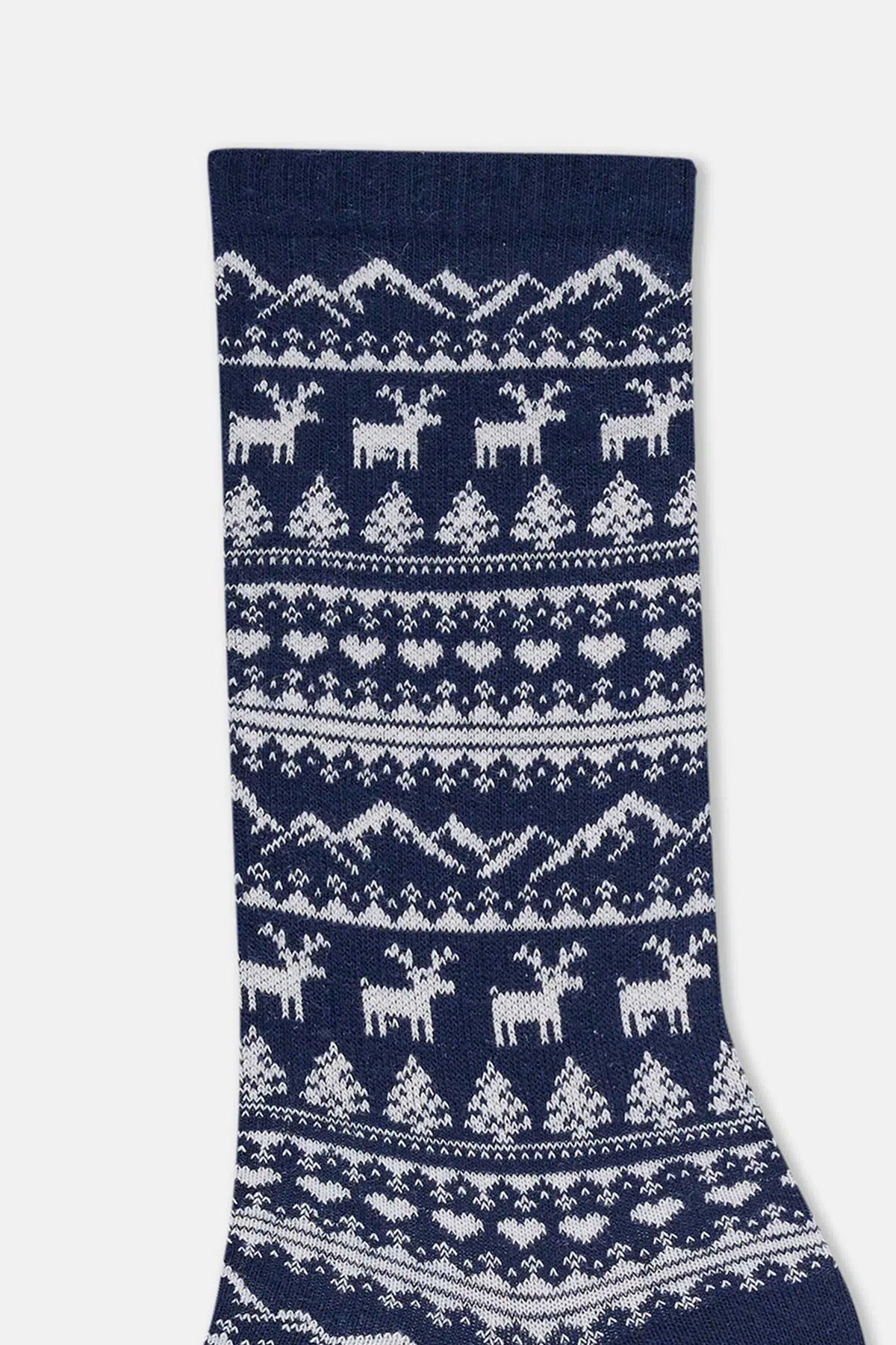 Multicolor Erkek 2'Li Geyik Desenli Yılbaşı Çorabı