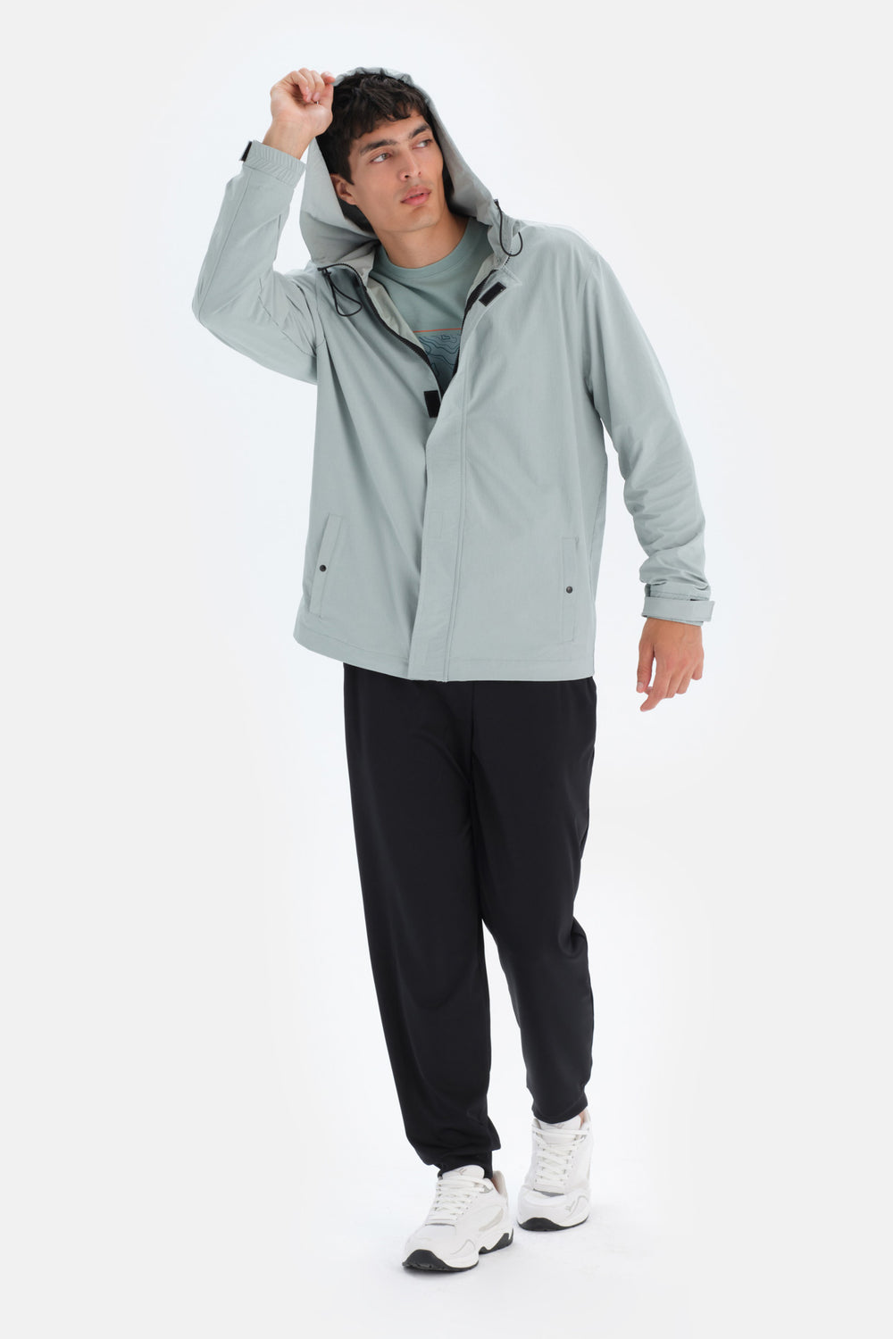 Mint Yeşili Dagi Active Mint i Sırt Baskı Detaylı Mont