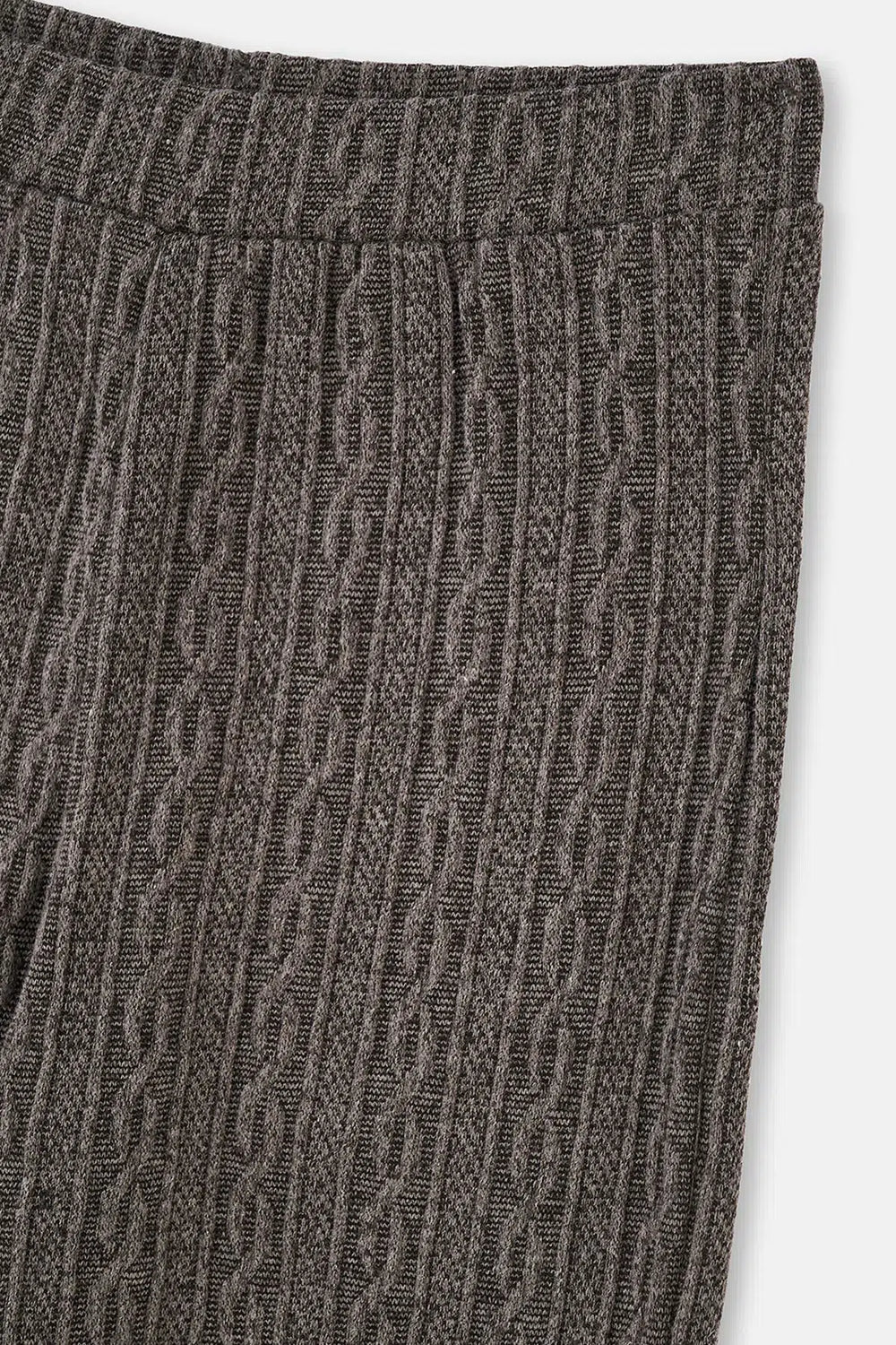 Antrasıt Bol Paça Örgülü Pantolon
