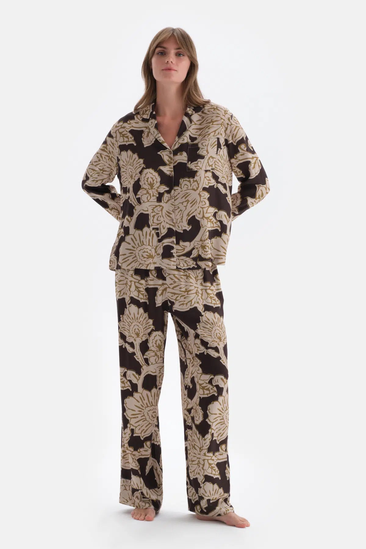 Multicolor Metraj Baskılı Dokuma Pantolon Pijama Altı