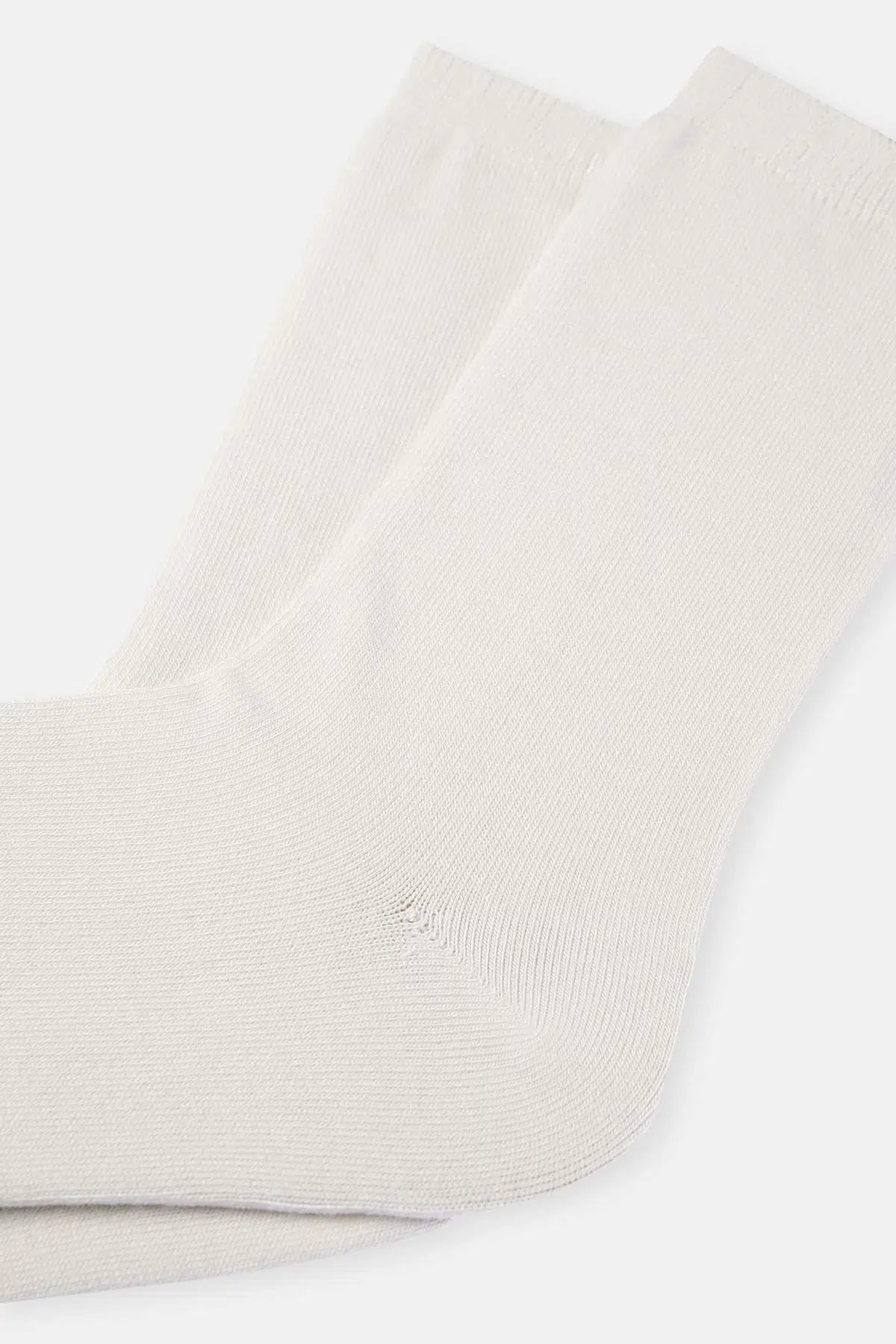 Beyaz Kadın 2'Li Basıc Bambu Çorap