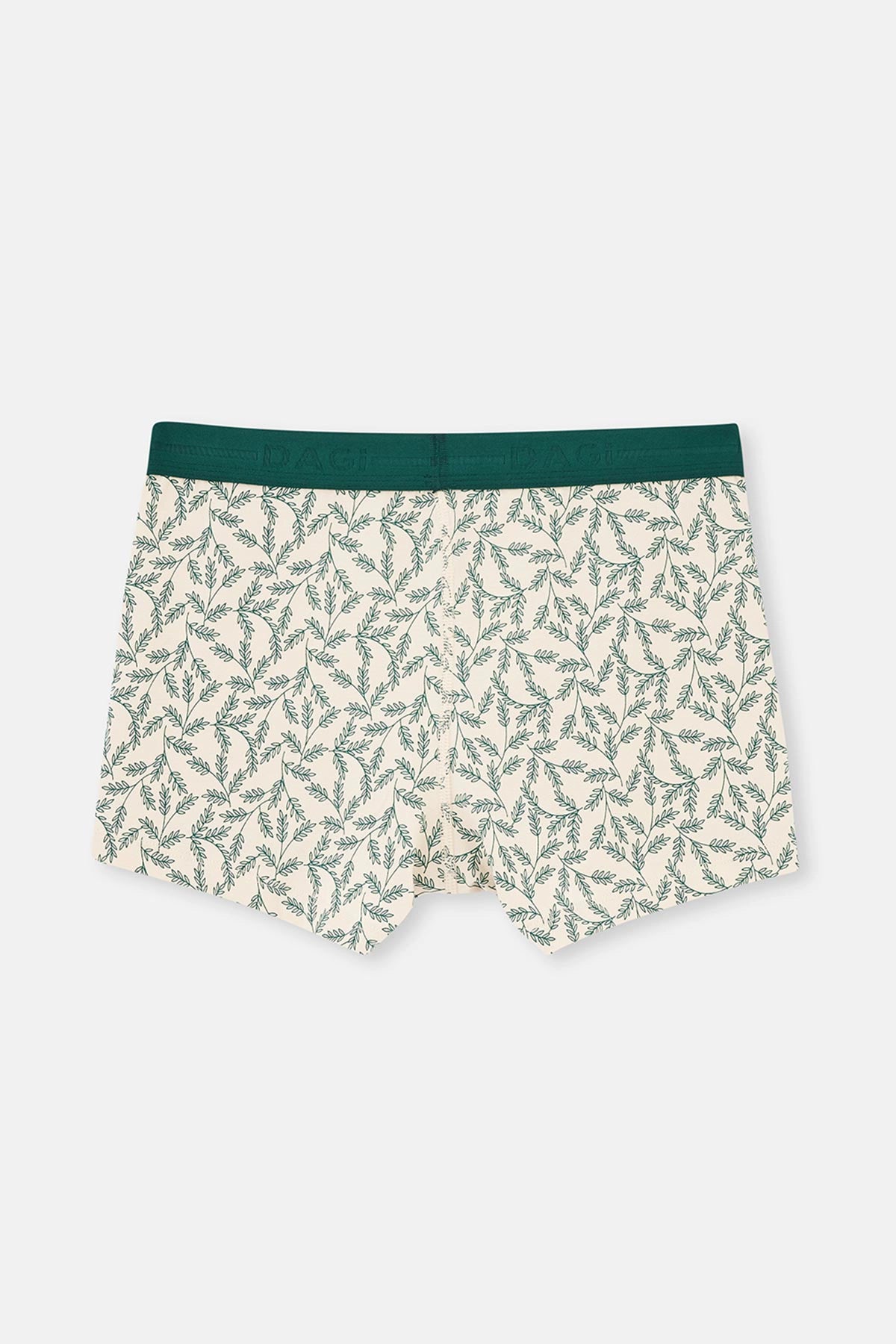 Krem Desenli Pamuklu Boxer