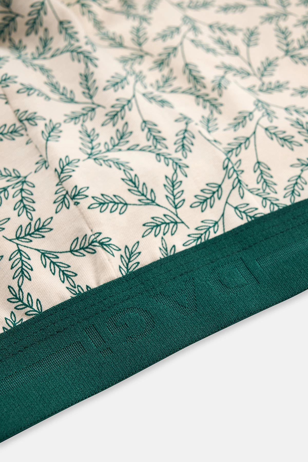 Krem Desenli Pamuklu Boxer