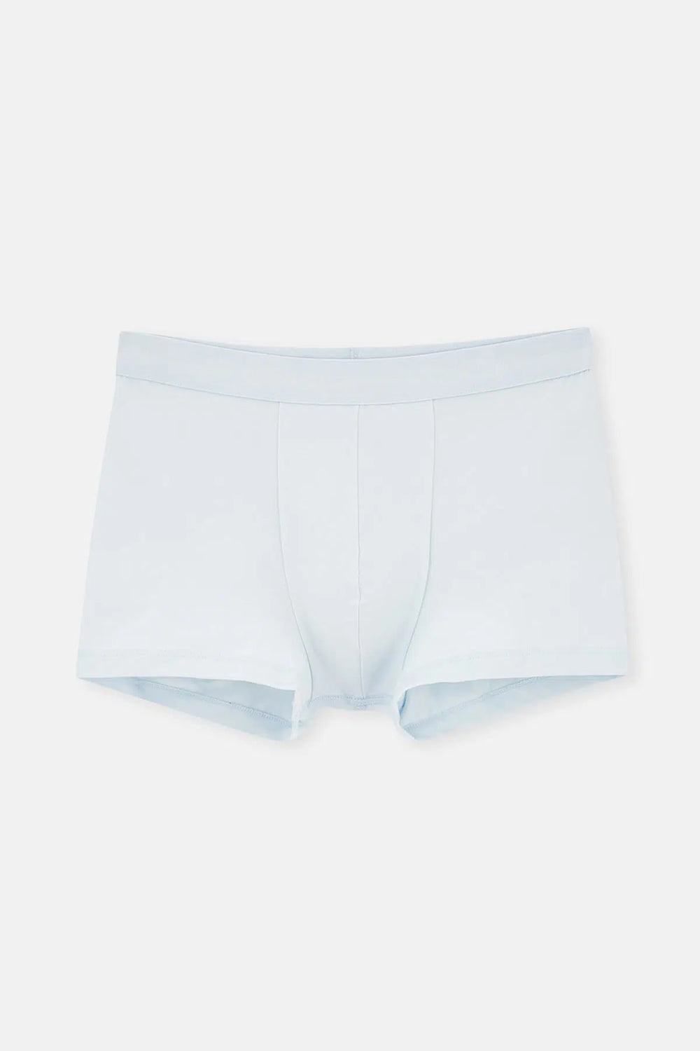 Açık Mavi-Mavi 3'lü Düz Pamuklu Boxer