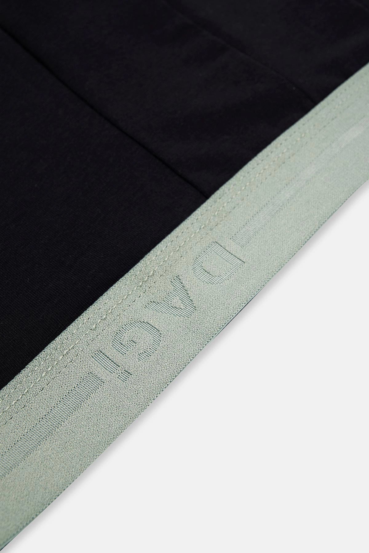 Siyah 3'lü Düz Pamuklu Boxer