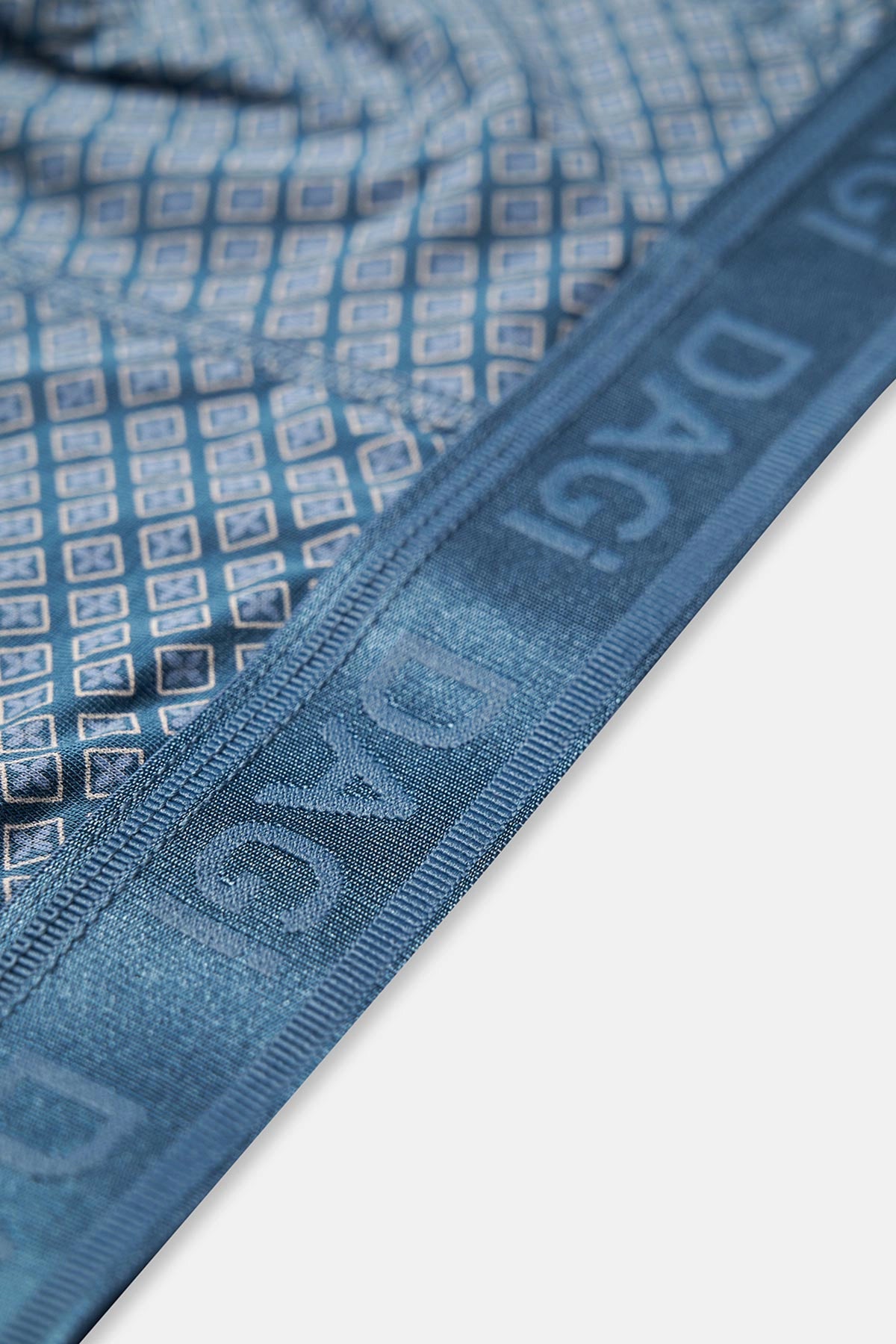 Açık Mavi-Mavi 3'Lü Desenli Micro Modal Boxer