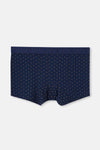 Açık Kahve-Lacivert 3'Lü Desenli Micro Modal Boxer