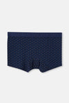 Açık Kahve-Lacivert 3'Lü Desenli Micro Modal Boxer