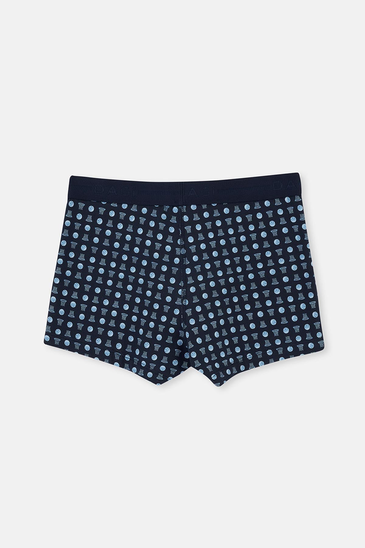 Lacivert Desenli Pamuk 2'li Boxer