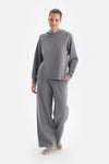 Gri Melanj Soft Tuşeli Pantolon