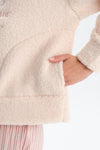 Ekru Nakışlı Polar Sweatshırtlü Pantolon Pijama Takımı
