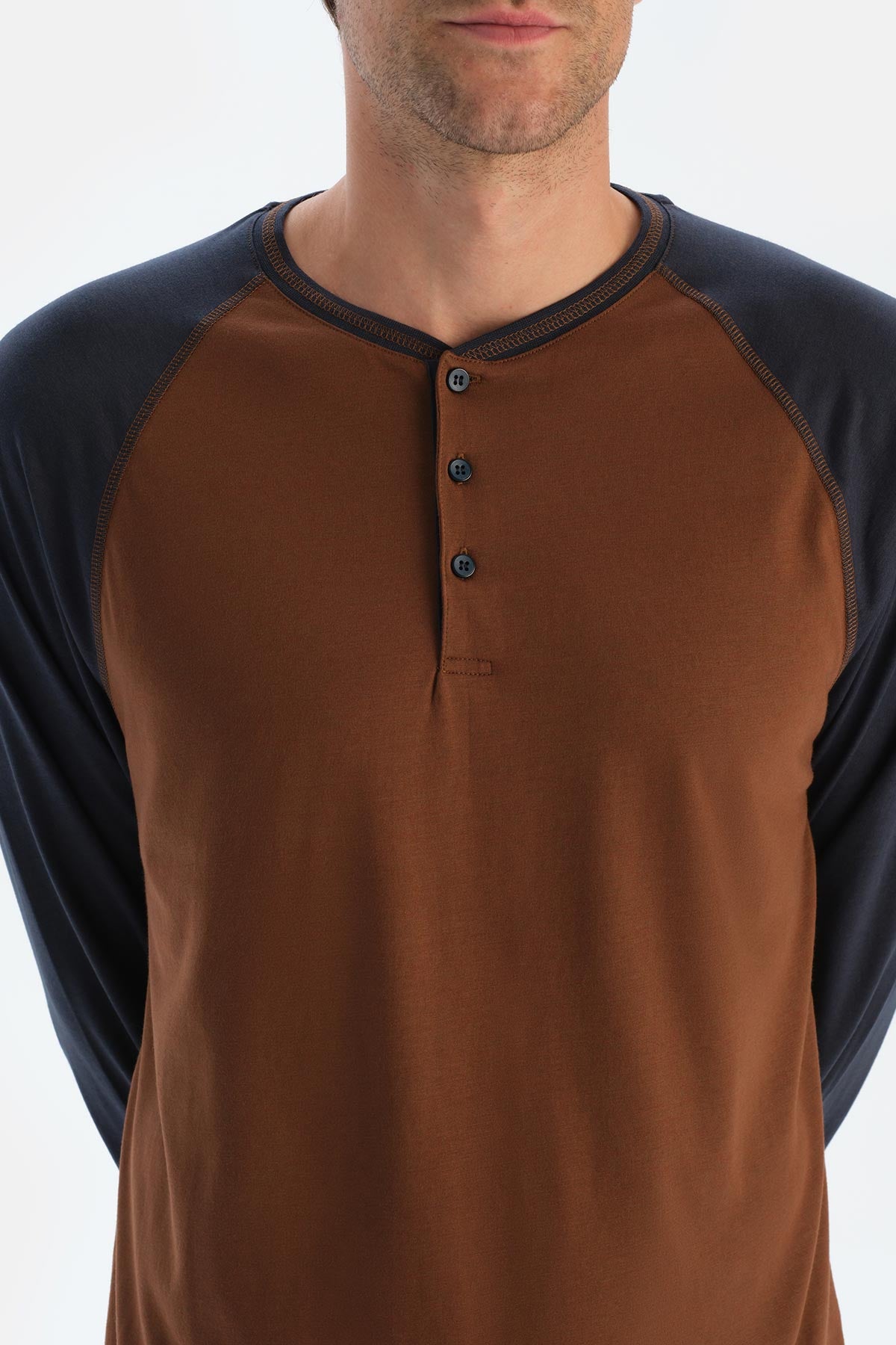 Camel Reglan Kol Patlı Tişört Pantolon Pijama Takımı