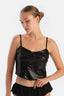 Siyah Payetli Crop Top