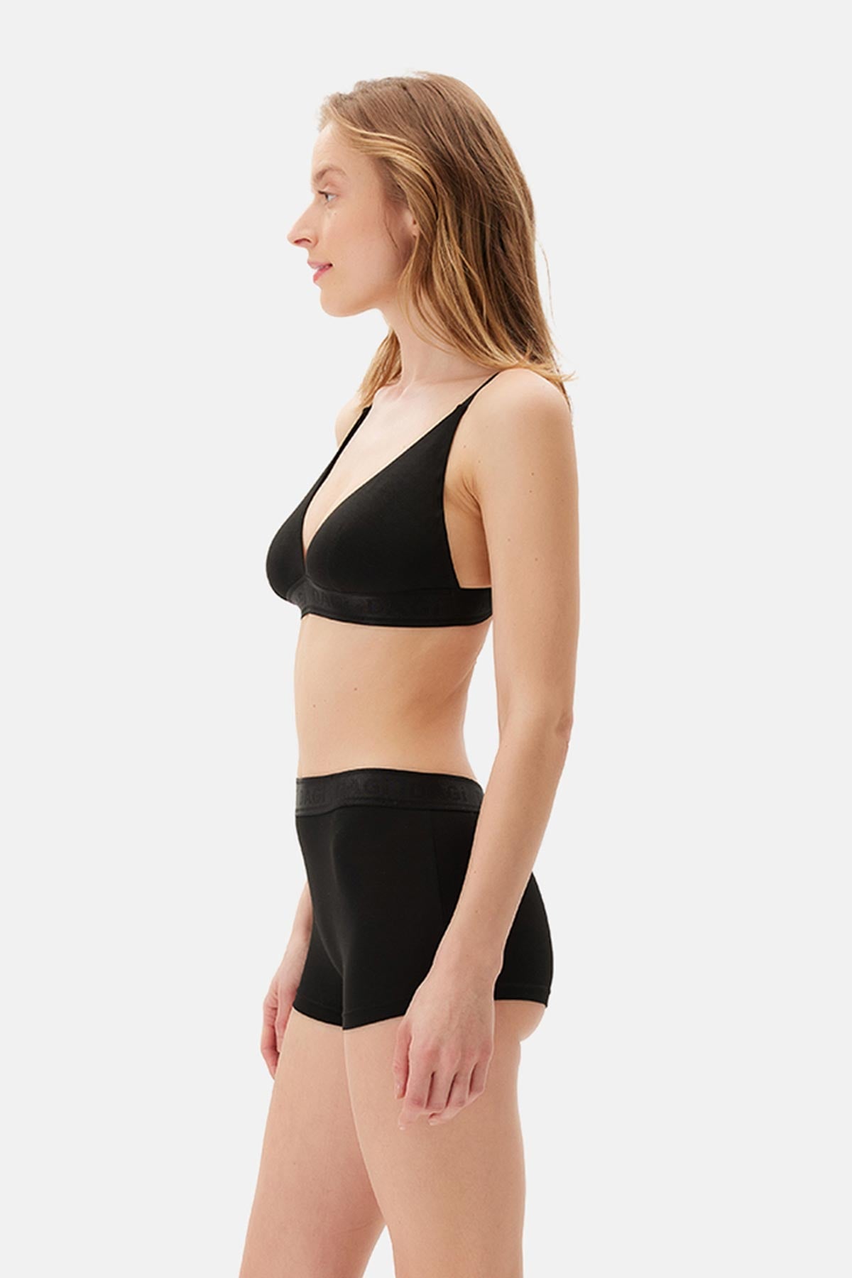 Siyah Kadın Basıc Modal Boxer