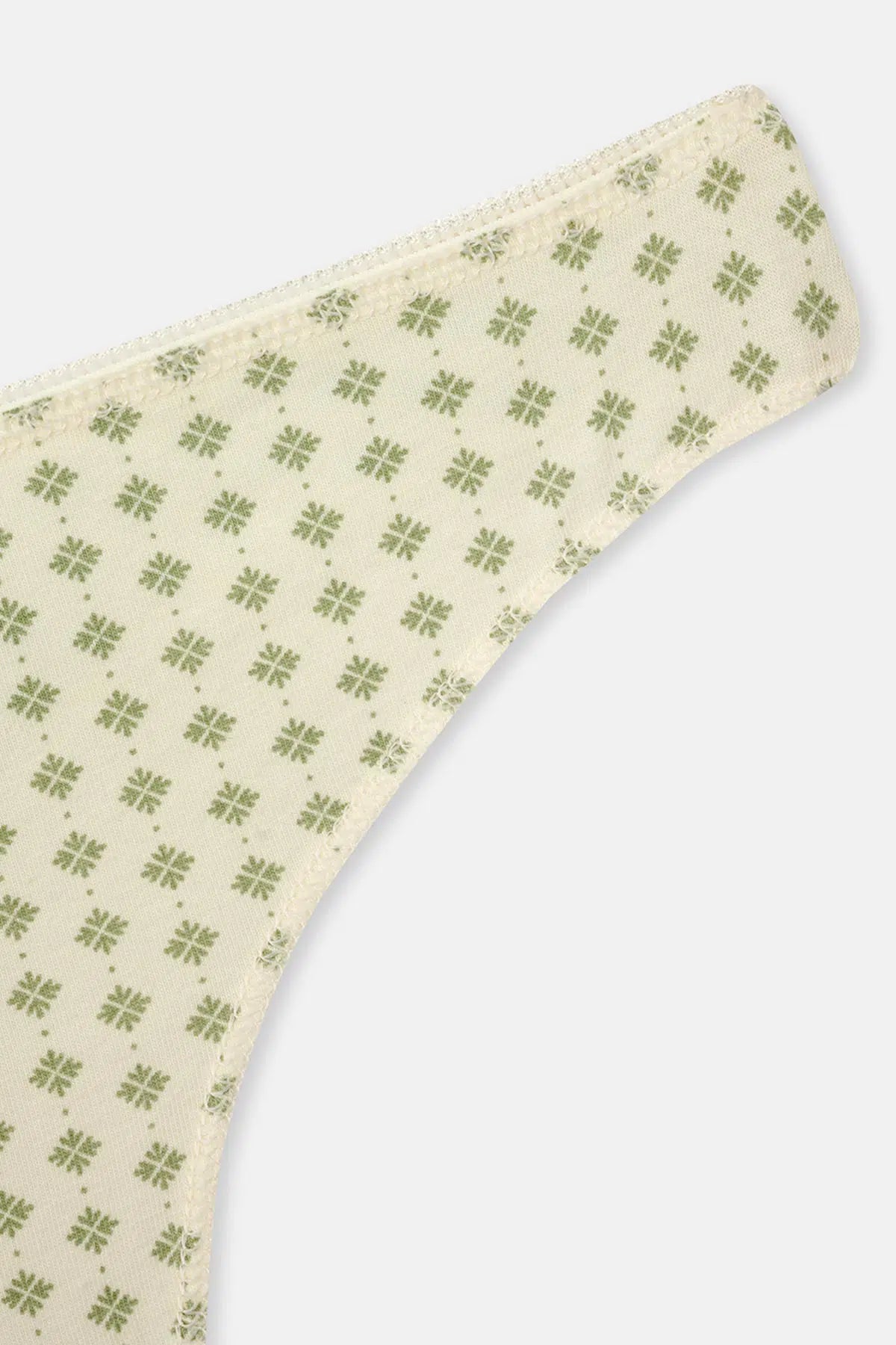 Somon-Yeşil Kadın 3'lü Desenli Thong Külot