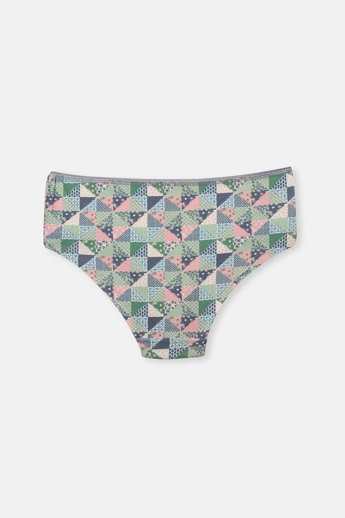 Gri-Soft Pembe Soft Kadın 3'lü Desenli Hipster Külot