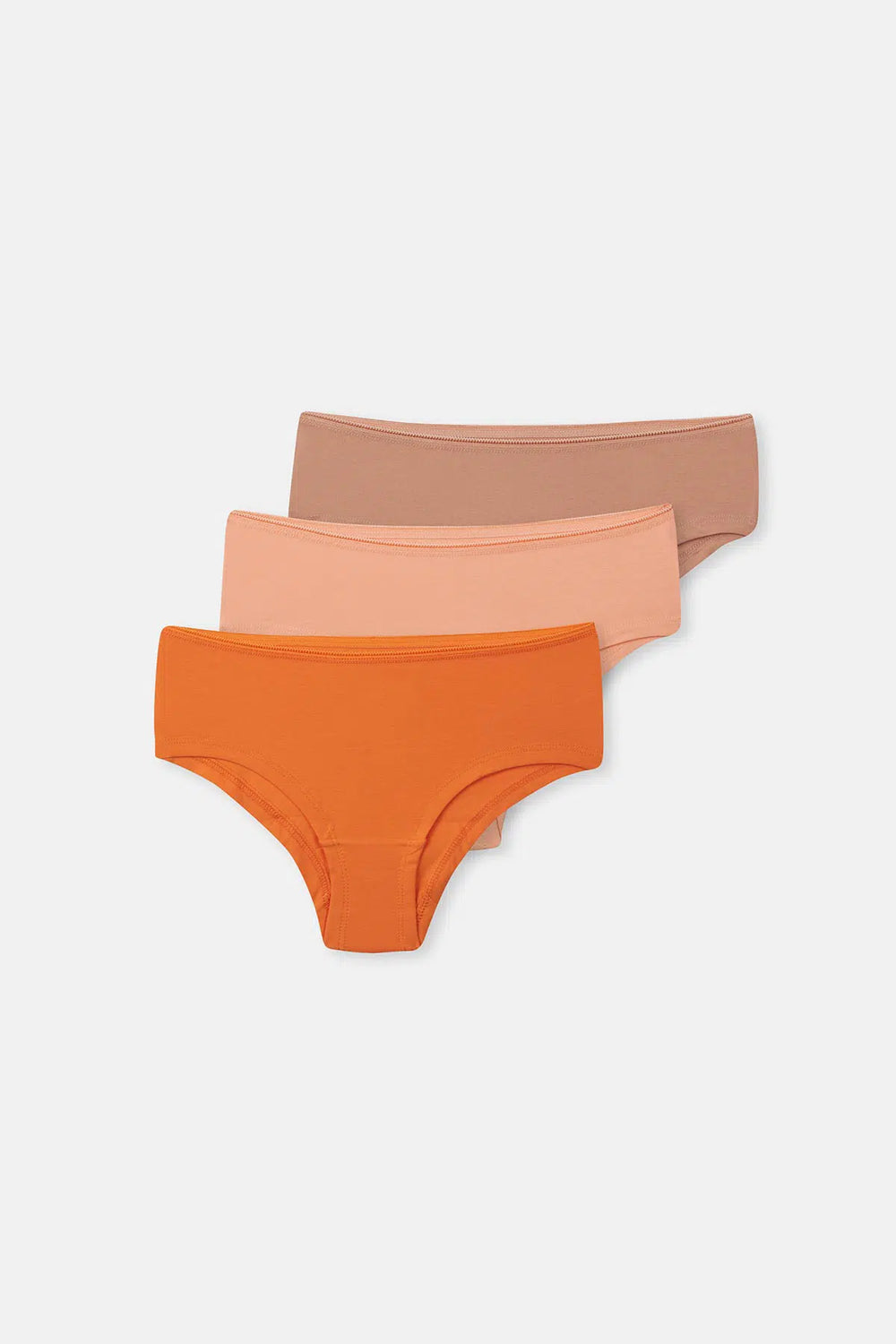 Açık Somon-Soft Pembe Soft Kadın 3'lü Düz Hipster Külot