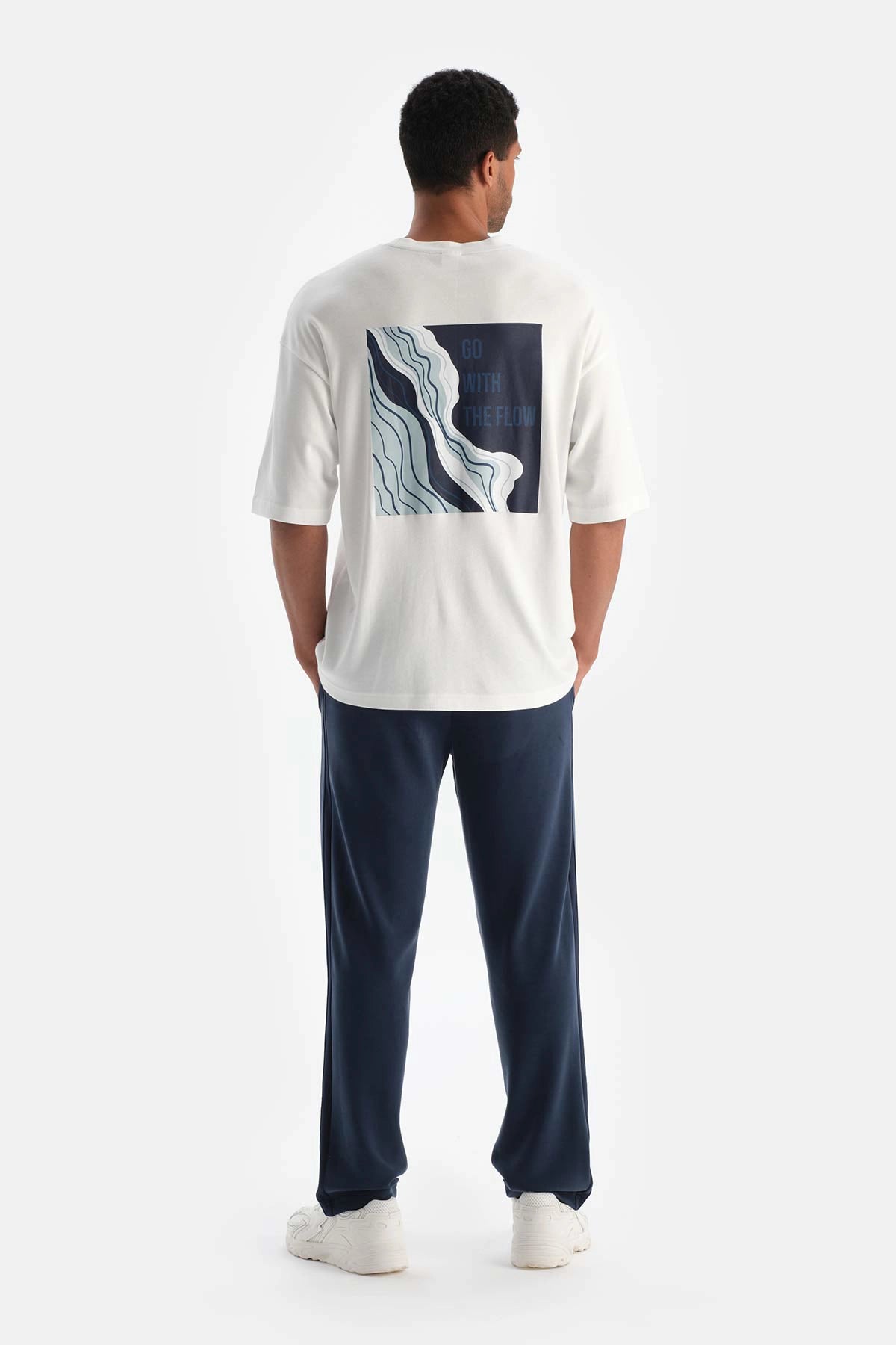 Kırık Beyaz Dagi Active Kırık Erkek Okyanus Baskılı Modal Tişört