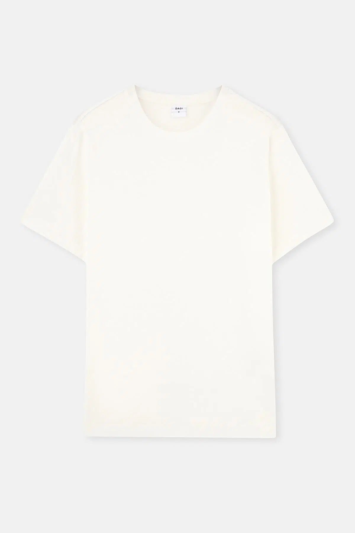 Ekru Bisiklet Yaka Kısa Kollu Süprem Tişört