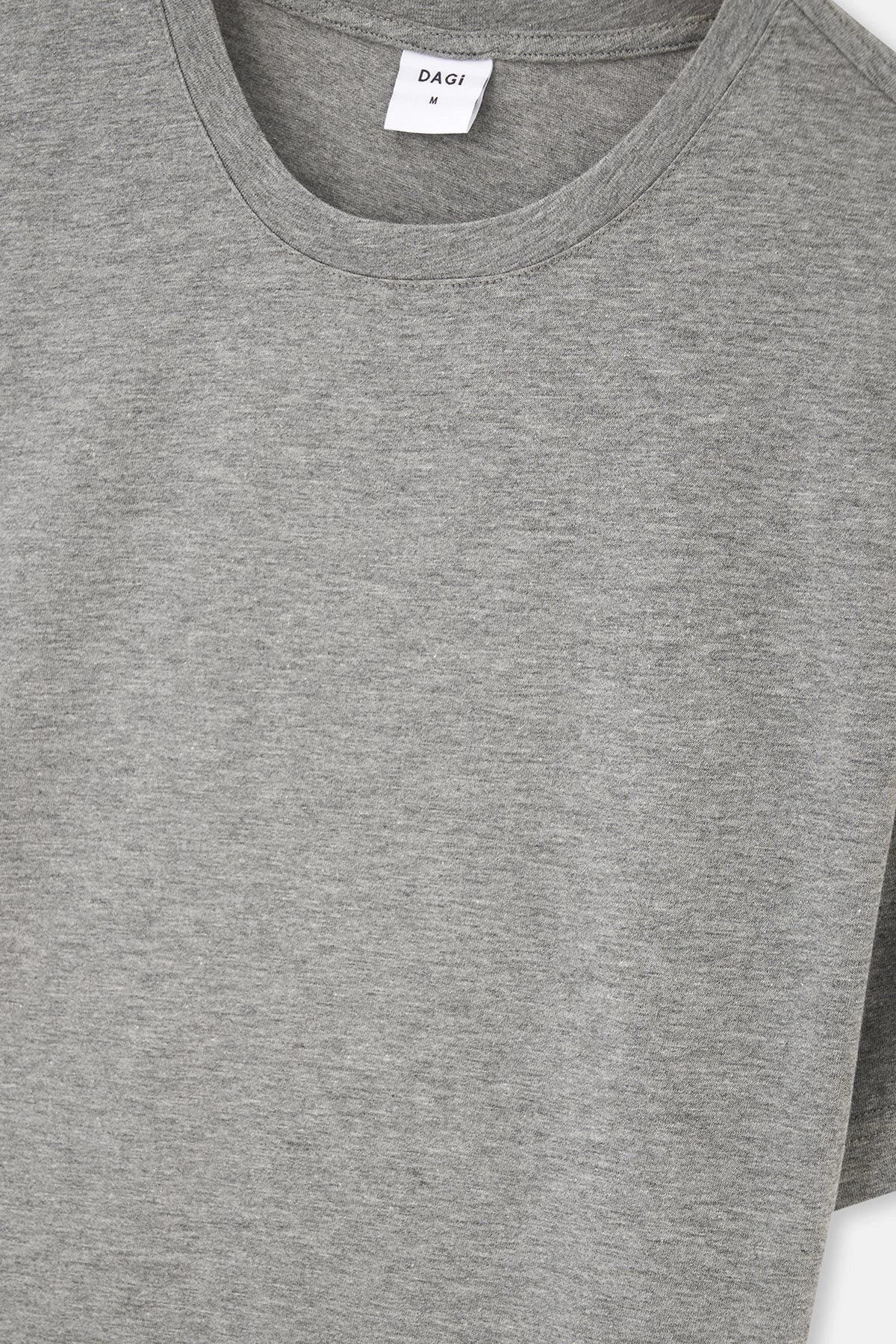 Gri Melanj Bisiklet Yaka Kısa Kollu Süprem Tişört