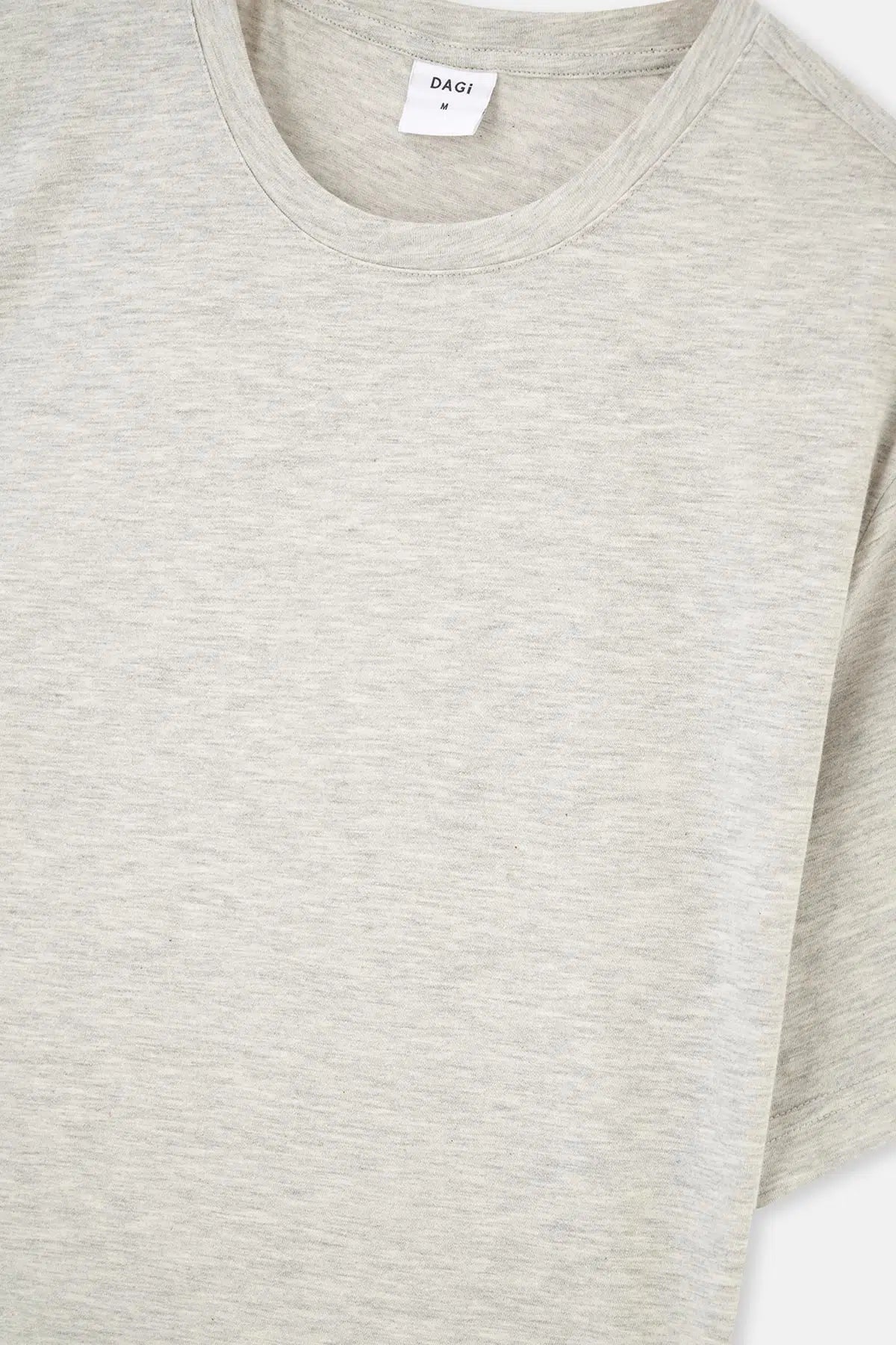 Kar Melanj Bisiklet Yaka Kısa Kollu Süprem Tişört