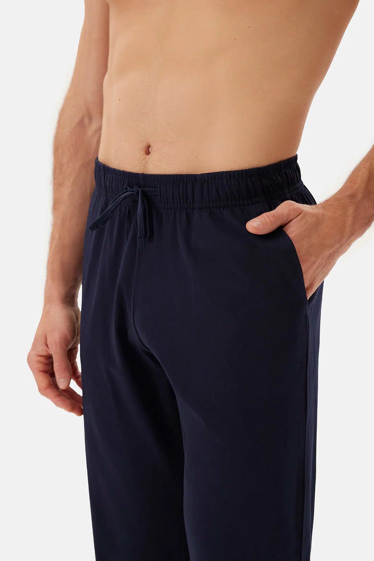 Gri Melanj Uzun Kollu Patlı Tişört Pantolon Pijama Takımı