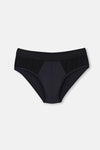 Siyah Yan Detaylı Slip