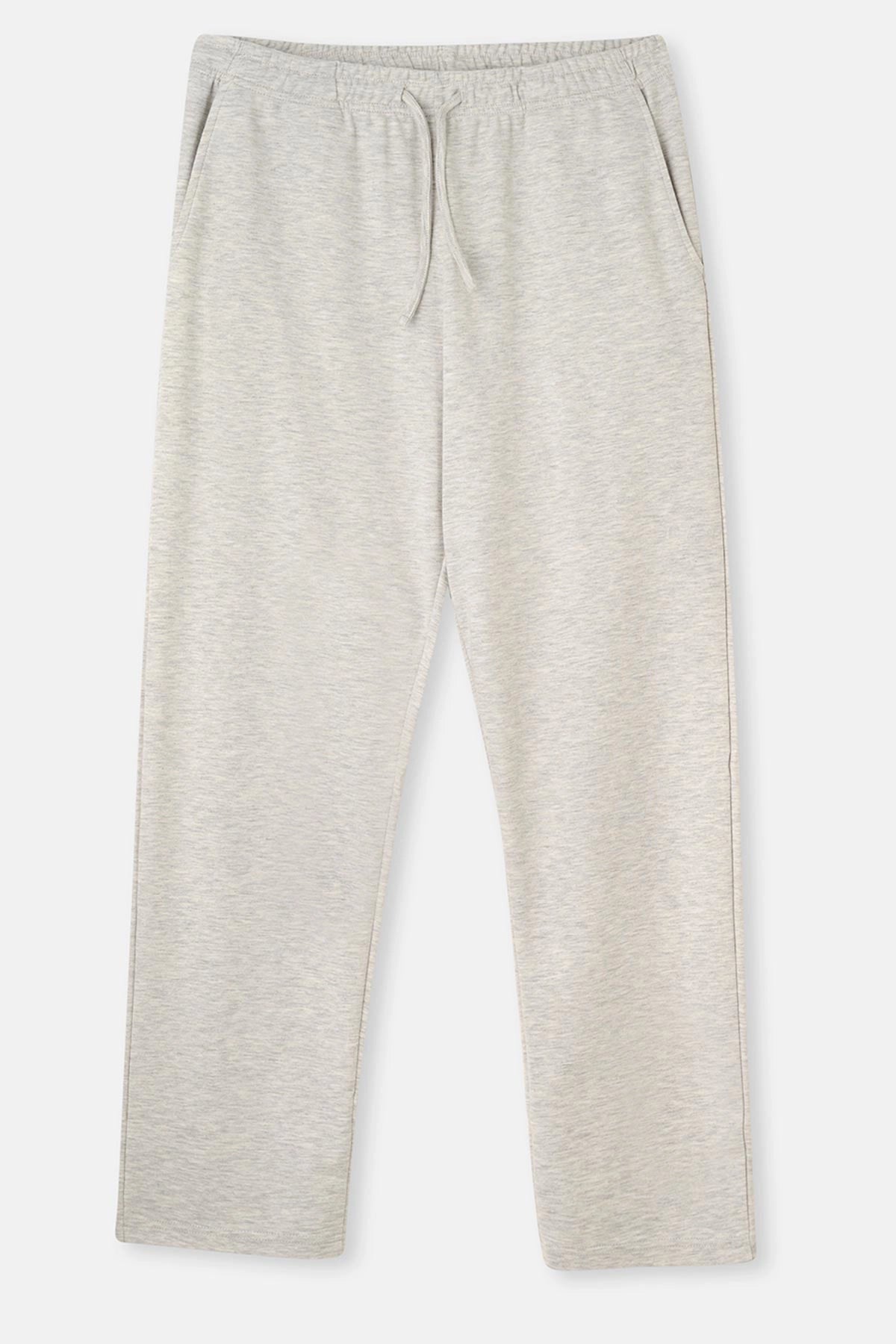 Kar Melanj Interlok Cepli Pantolon Pijama Altı