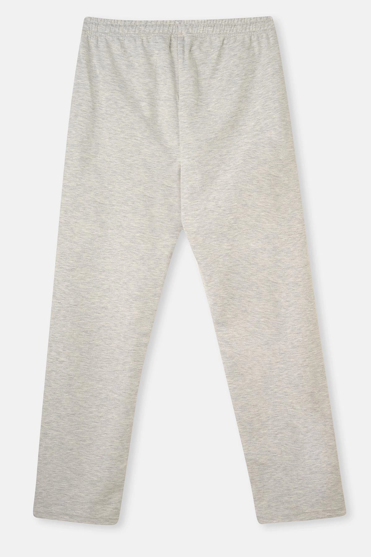 Kar Melanj Interlok Cepli Pantolon Pijama Altı