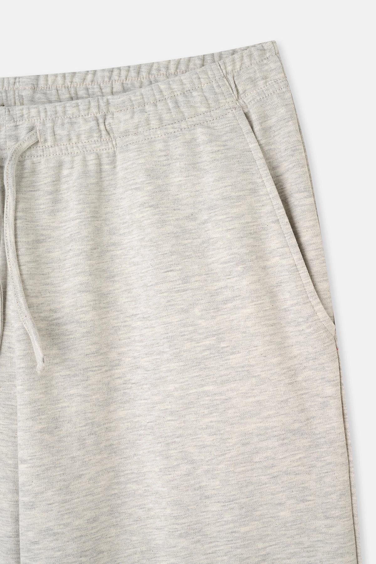 Kar Melanj Interlok Cepli Pantolon Pijama Altı