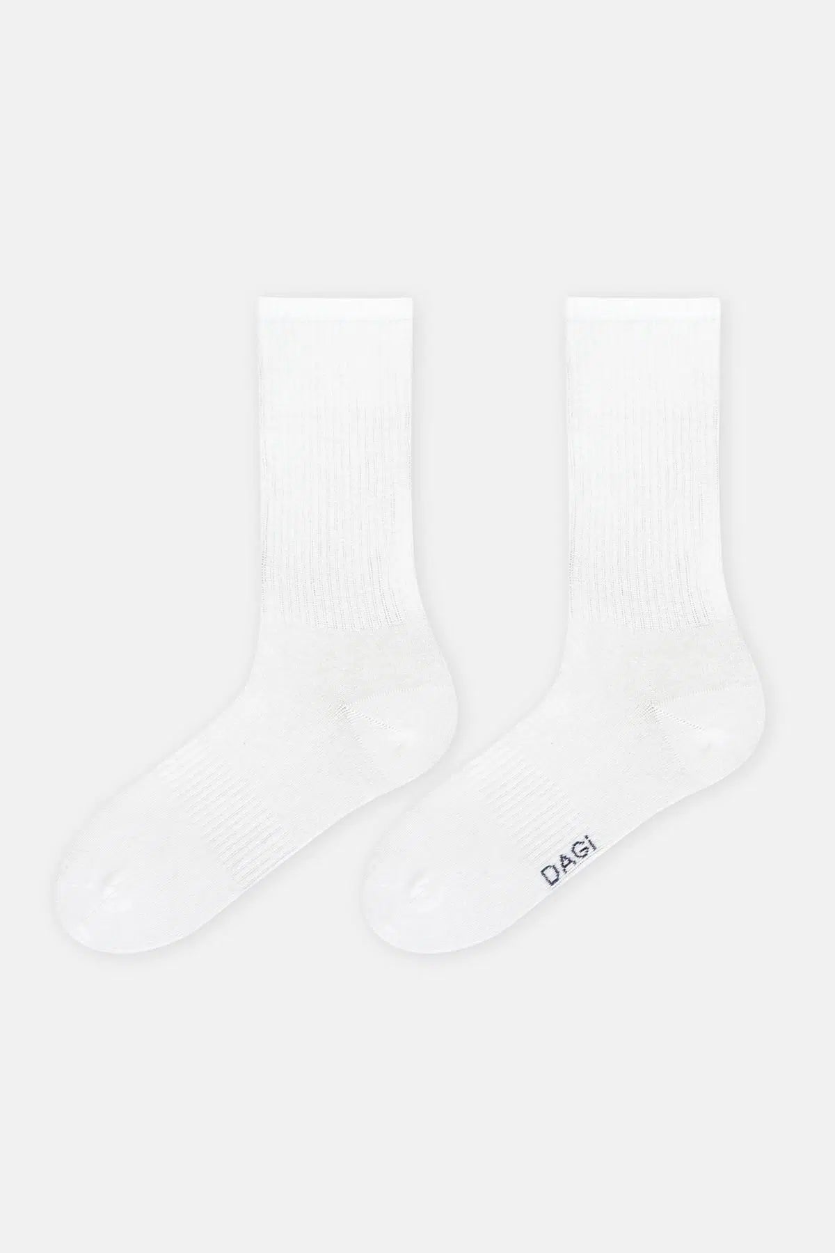 Beyaz Erkek Çizgi Desenli Spor Çorap 2'Li