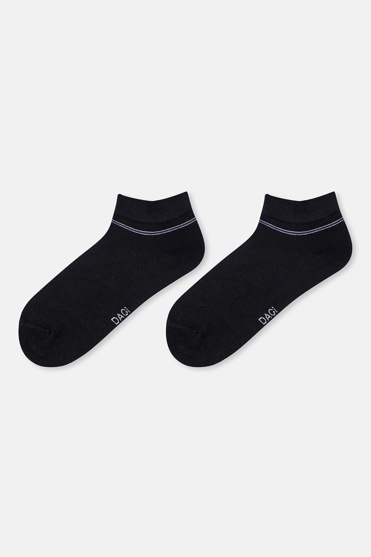 Lacivert-Siyah Erkek 2'Li Micro Modal Klasik Patik Çorap